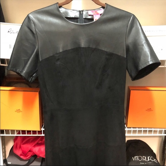 CATHERINE MALANDRINO midi black Faux Leather Dress - Picture 5 of 9